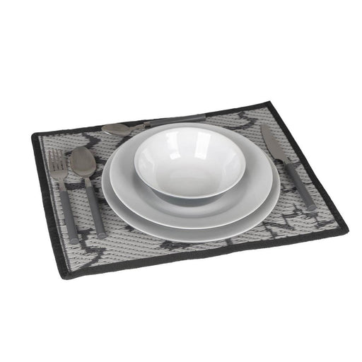 Bo-Camp Cutlery Set with Basket 24 Pieces 6 Persons Grey Bo-Camp - UK Camping And Leisure