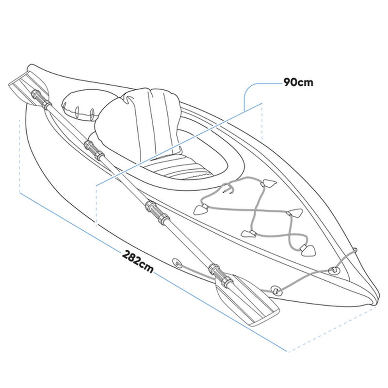 Dellonda Inflatable One-Person Kayak/Canoe Set with Pump, Carry Bag & Aluminium Oar Dellonda - UK Camping And Leisure