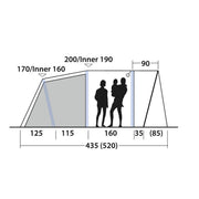 Outwell Monterey 4 Air 4 Berth Three Room Tunnel Tent - View 10