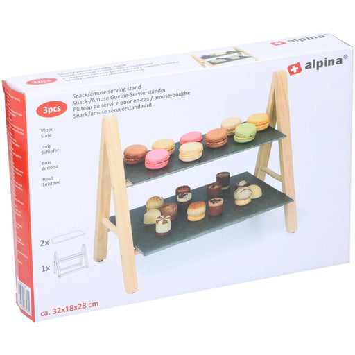 2 Tier Food Serving Tray Alpina - UK Camping And Leisure