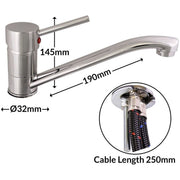 Stilo Chrome Mixer Tap 19cm Spout Durable Chrome Mixer Tap with 19cm Spout fo Nova - UK Camping And Leisure