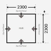 Dometic HUB Air Shelter Inflatable Activity Modular Shelter Tent Awning 230 x 230cm - View 10