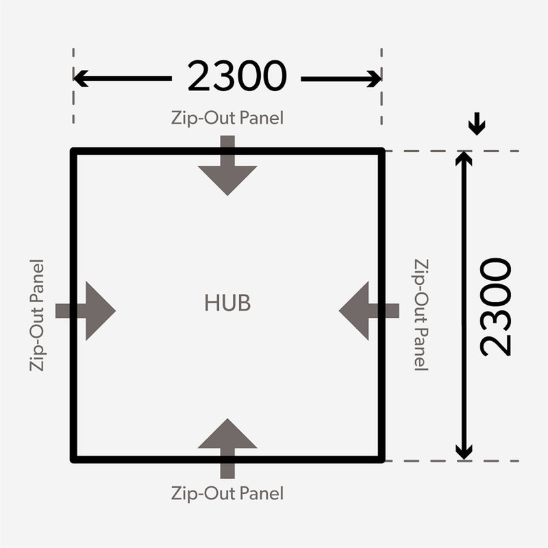 Dometic HUB Air Shelter Inflatable Activity Modular Shelter Tent Awning 230 x 230cm - View 10