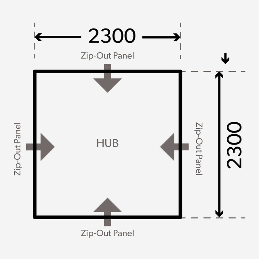 Dometic HUB Air Shelter Inflatable Activity Modular Shelter Tent Awning 230 x 230cm - View 10
