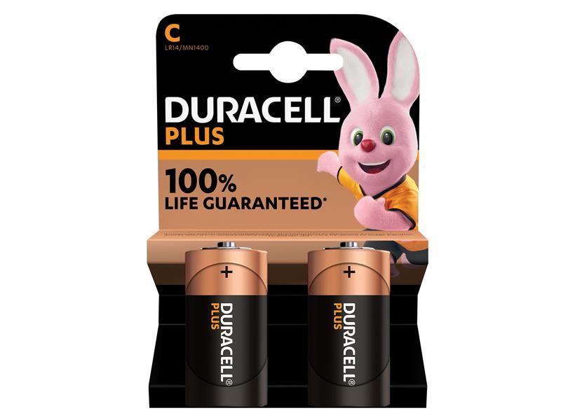 Duracell C Cell Plus Power +100% Batteries (Pack 2) Duracell - UK Camping And Leisure