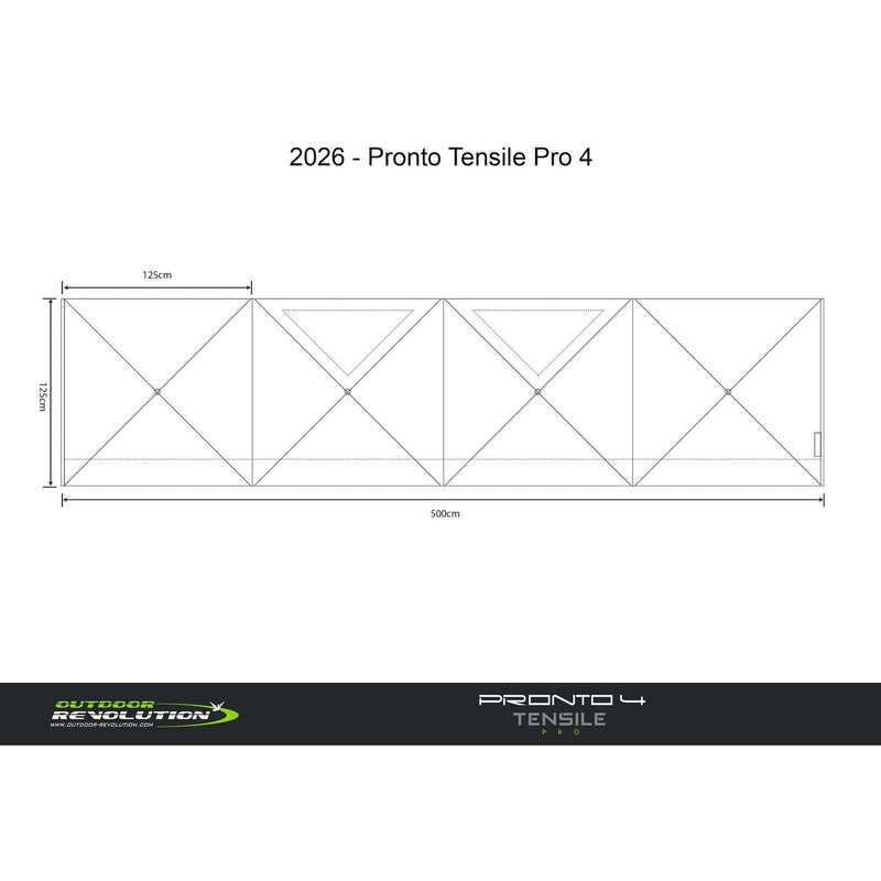 Outdoor Revolution Pronto Tensile Pro 4 - Window Windbreak (500cm x 125cm) - View 10