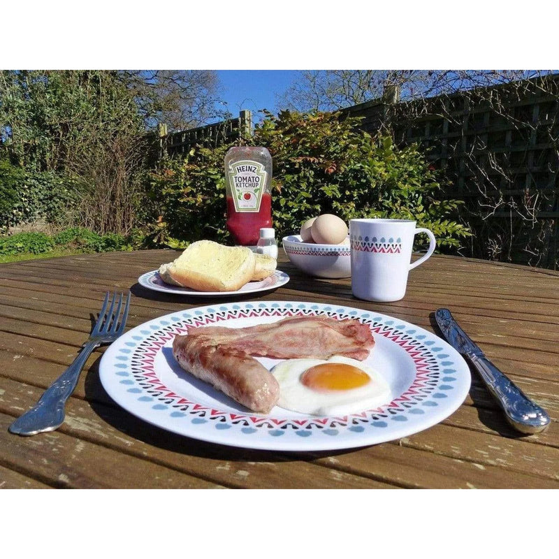 Olpro Melamine Set 16 Piece - Red, Black & Grey Design