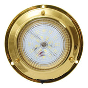 AAA 12V Brass Dome Light Natural White LED 106mm 3" Dome AAA - UK Camping And Leisure