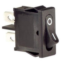 W4 250V Slimline Single Pole Rocker Switch On/Off Black 37205