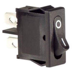W4 250V Slimline Single Pole Rocker Switch On/Off Black 37205 W4 - UK Camping And Leisure