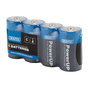 Draper PowerUP Ultra Alkaline C Batteries (Pack of 4) 03977 Draper - UK Camping And Leisure
