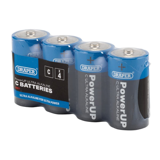 Draper PowerUP Ultra Alkaline C Batteries (Pack of 4) 03977 Draper - UK Camping And Leisure