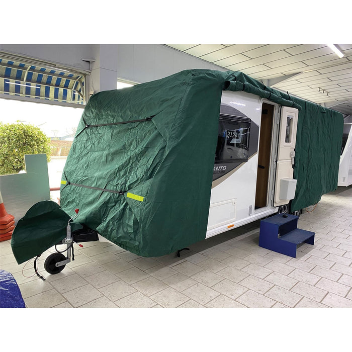 Caravan cover pro XXXLarge upto  8Ft wide 23ft-25ft  (690 - 750 cm) green 4347G8 Quest - UK Camping And Leisure