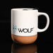 Wolf Outdoors Ceramic Mug with Lid and Cork Base White Wolf Outdoors - UK Camping And Leisure
