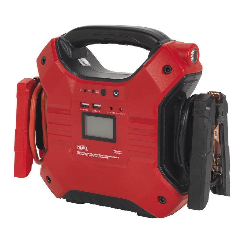 Sealey Jump Starter Power Pack LiFePo4 12/24V 1200/600 Peak Amps SL32S Sealey - UK Camping And Leisure