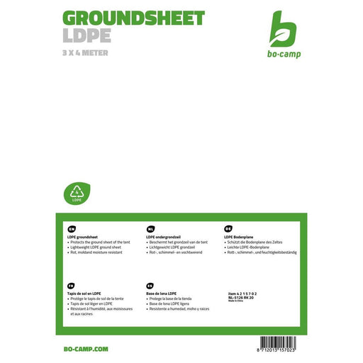 Bo-Camp Groundsheet Tarpaulin Transparent 4x3 Metres Bo-Camp - UK Camping And Leisure
