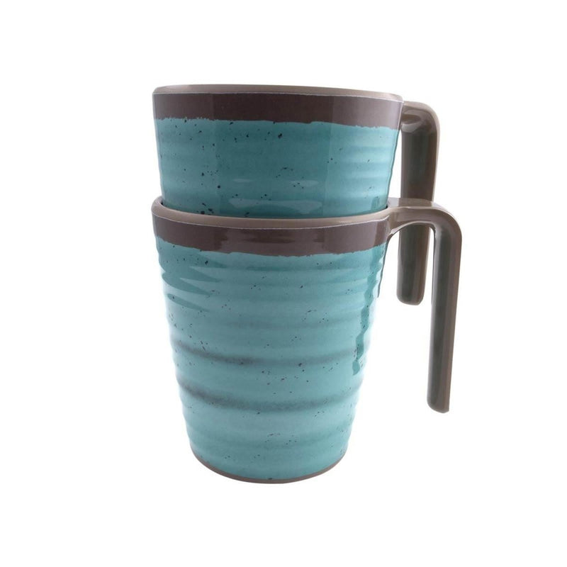 Bo-Camp Mug Halo L Melamine 4 Pieces Aqua Bo-Camp - UK Camping And Leisure