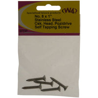 MDS1203 W4 No 8 x 1 Stainless Steel Self Tapping Counter Sunk Screw 5 pack 37737