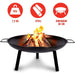 24" Round Fire Pit Folding Patio Garden Bowl Outdoor Camping Heater Log Burner - UK Camping And Leisure