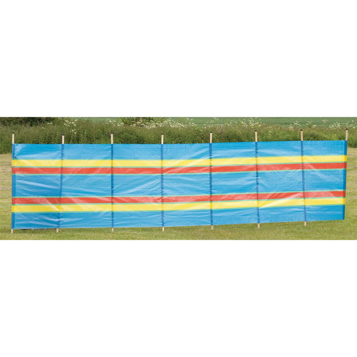 8 Pole Multicoloured Polythene Windbreak 1446