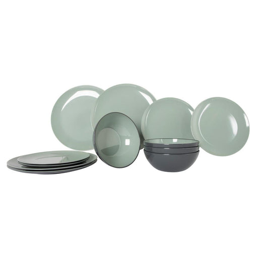 Gimex Vivid Line Tableware Green 12 Pieces Gimex - UK Camping And Leisure