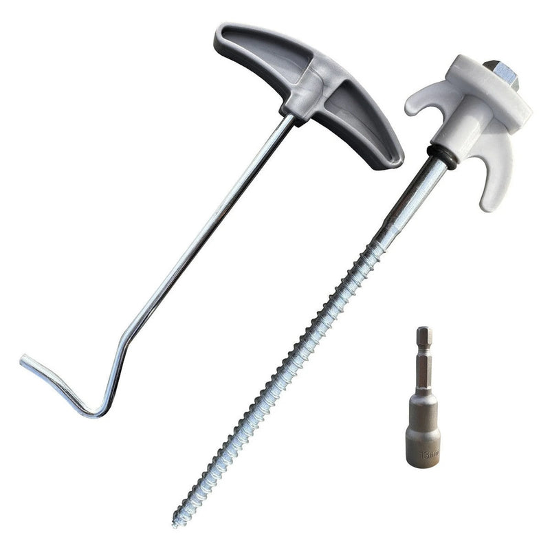 Olpro Screw-In Hard Ground Rock Pegs with Adaptor & Peg Puller