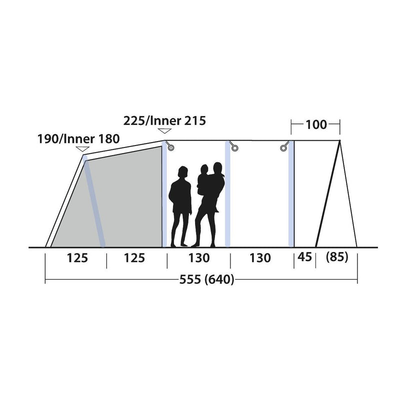 Outwell Florida 6 Air 6 Berth Five Room Tunnel Tent - View 20