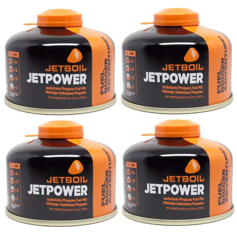 4x Jetboil JetPower Butane Gas Fuel 100g Canister Jetboil - UK Camping And Leisure