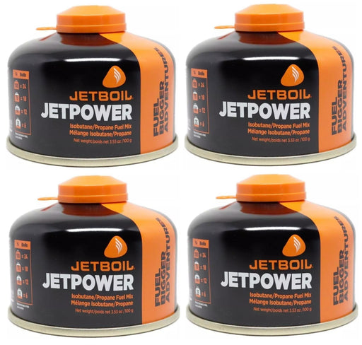 4x Jetboil JetPower Butane Gas Fuel 100g Canister Jetboil - UK Camping And Leisure