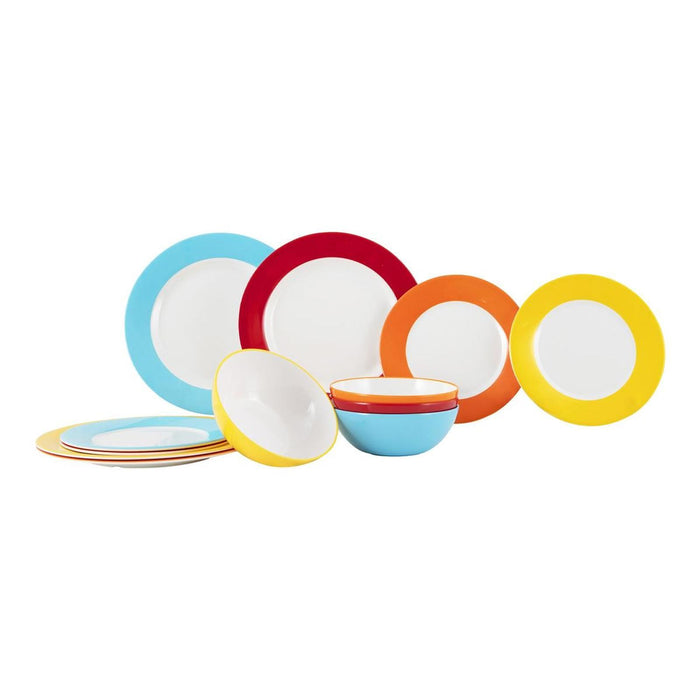 Gimex Colour Line Tableware Rainbow 12 Pieces Gimex - UK Camping And Leisure
