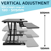 Dellonda 89cm Adjustable-Height Standing Desk Riser 15kg Capacity DH15 Dellonda - UK Camping And Leisure