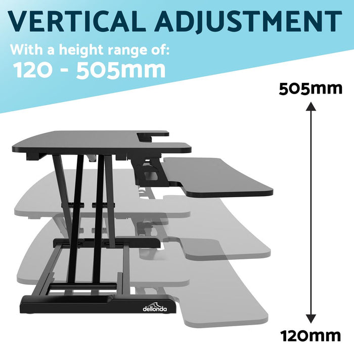 Dellonda 89cm Adjustable-Height Standing Desk Riser 15kg Capacity DH15 Dellonda - UK Camping And Leisure