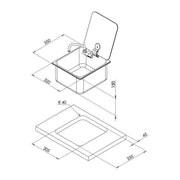 CAN Sink with Glass Lid & Tap 350 x 320mm CAN - UK Camping And Leisure