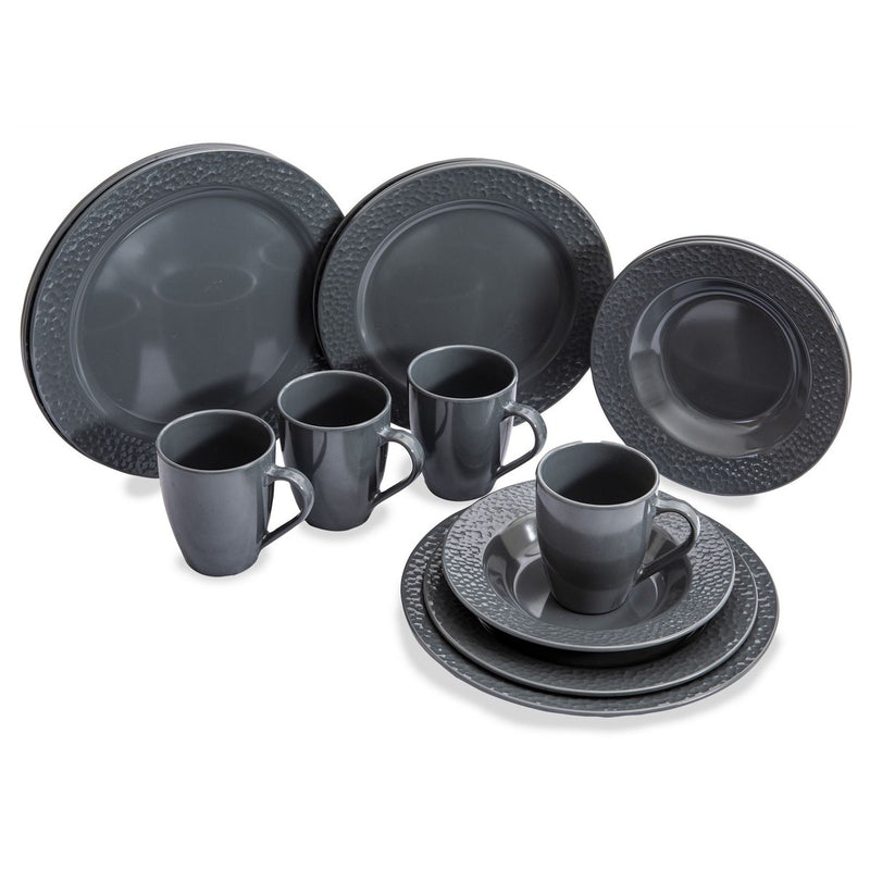 Quest 16 Piece Camping Dinner Set Graceful Grey Quest - UK Camping And Leisure