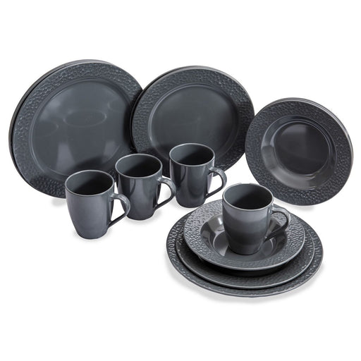 Quest 16 Piece Camping Dinner Set Graceful Grey Quest - UK Camping And Leisure