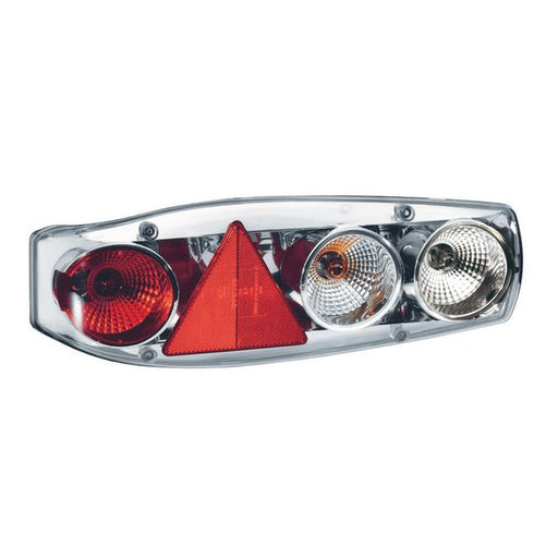 Hella Caraluna II Chrome Left Hand Caravan Cluster Lamp with Reverse Light Hella - UK Camping And Leisure