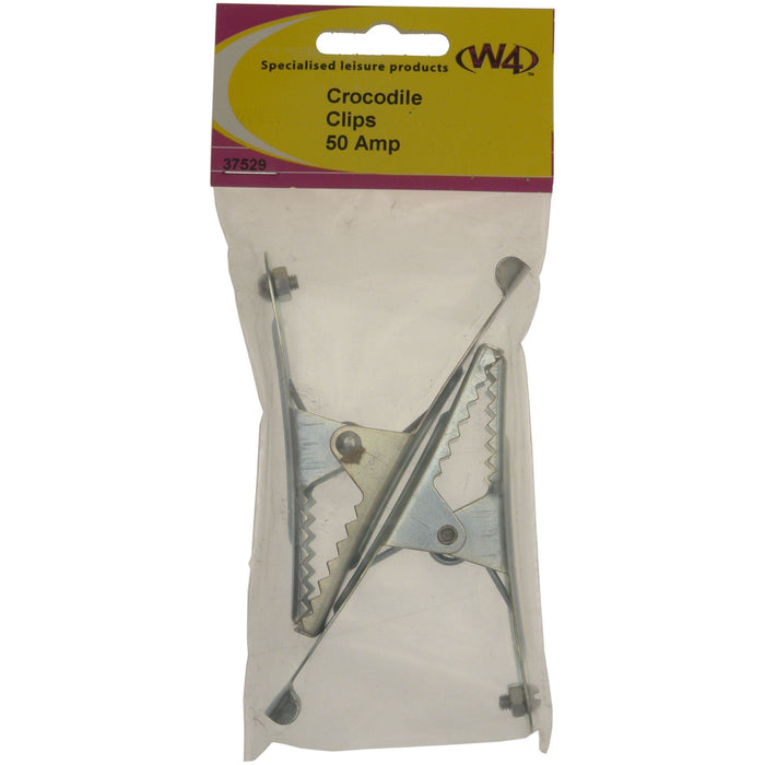 W4 Crocodile Clips 50A (2) 37529 W4 - UK Camping And Leisure