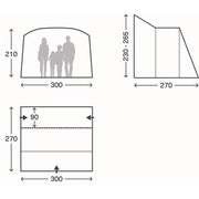 Kampa Waypoint Air Mid Drive Away Campervan Awning 230-265cm - View 2