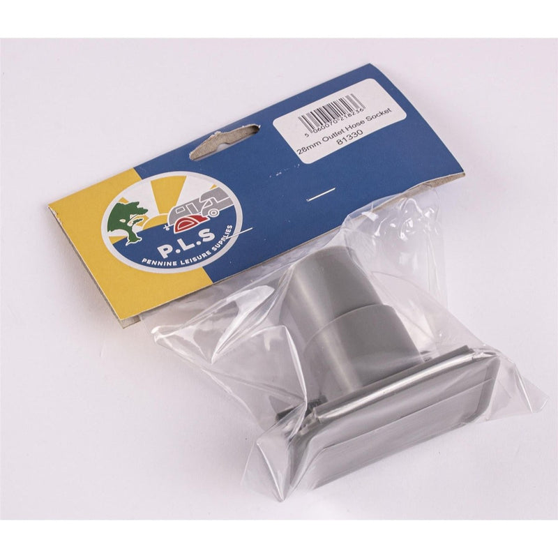 28mm Grey Waste Water Outlet Socket + Flap Connector Caravan Motorhome 81330 PLS - UK Camping And Leisure