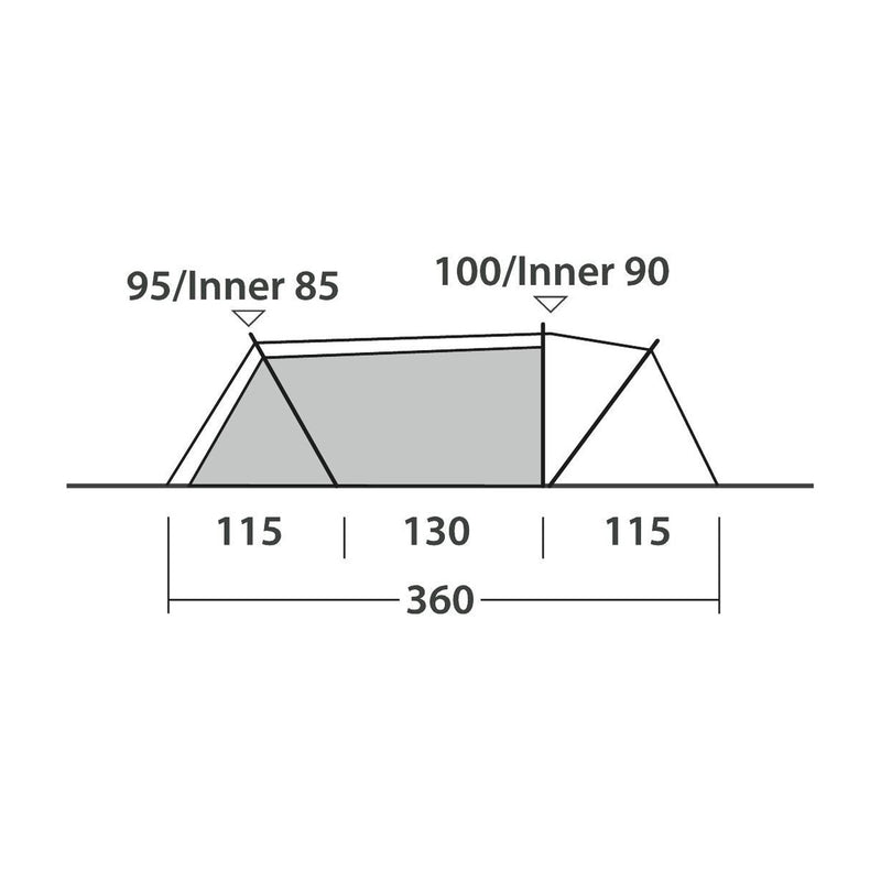 Outwell Nexion 2 Ocean Pop-up Tent 2 Berth Fast Pitch Dark Inner - View 14