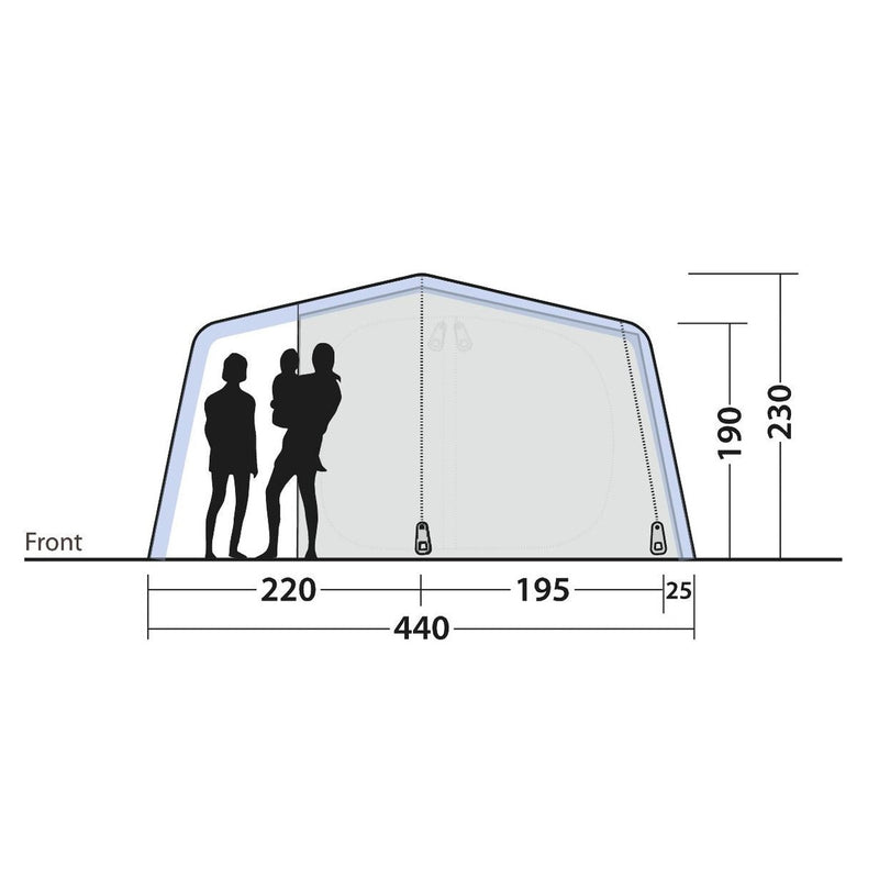 Outwell Virginia 5 Air TC 5 Berth Three Room Tunnel Tent - View 13