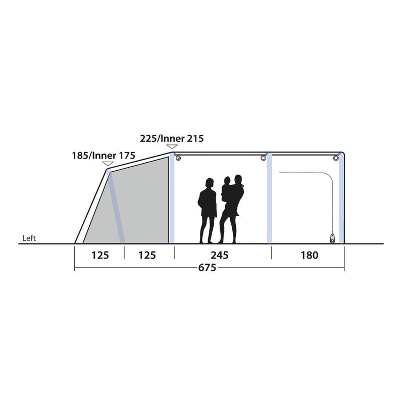 Outwell Lowa 6 Air 6 Berth Four Room Tunnel Tent - View 19