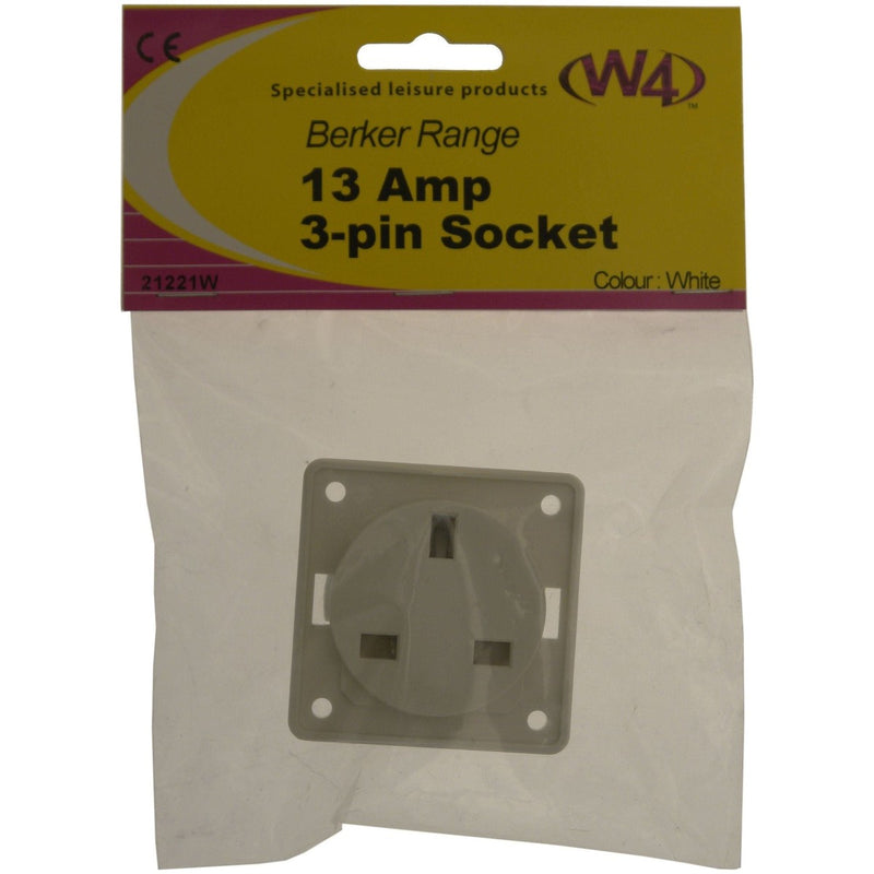 Berker 13A Socket White 21221W W4 - UK Camping And Leisure
