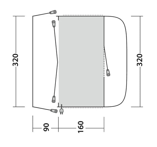 Outwell Fresno Driveaway Awning Grey Outwell - UK Camping And Leisure