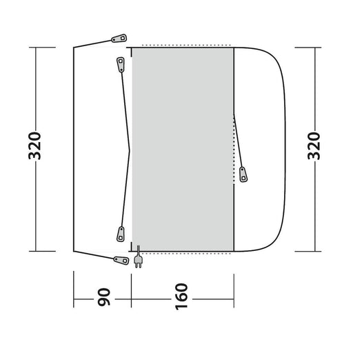 Outwell Fresno Driveaway Awning Grey Outwell - UK Camping And Leisure