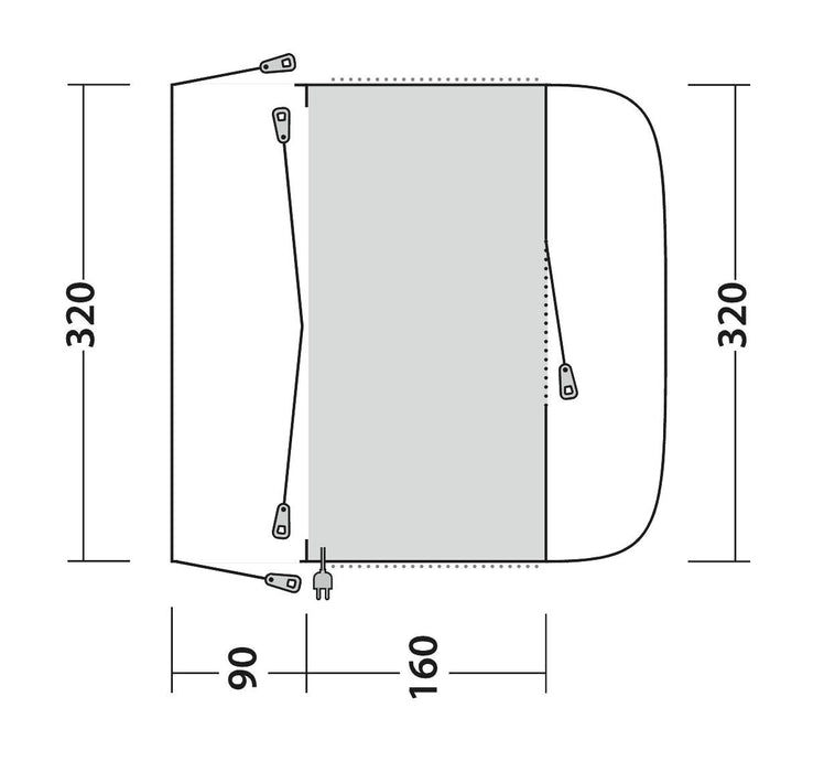 Outwell Fresno Driveaway Awning Grey Outwell - UK Camping And Leisure