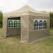 Dellonda 3x3m Pop-Up Gazebo & Side Walls Water Resistant Fabric  - Beige Dellonda - UK Camping And Leisure