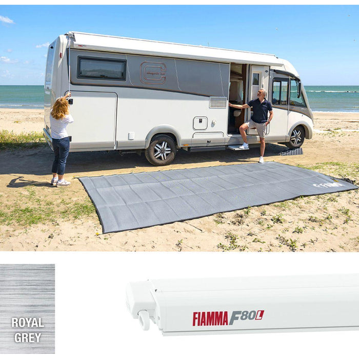 Fiamma F80L 450 Awning Polar White Royal Grey Fiamma - UK Camping And Leisure