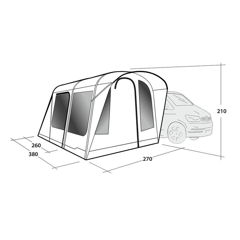 Outwell Wolfburg Air Driveaway Awning Campervan 175-200cm Low - View 7