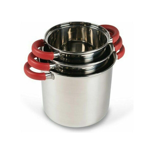 Kampa Space Saver Deluxe Cook Set Stackable Stainless Steel Caravan Motorhome Kampa - UK Camping And Leisure